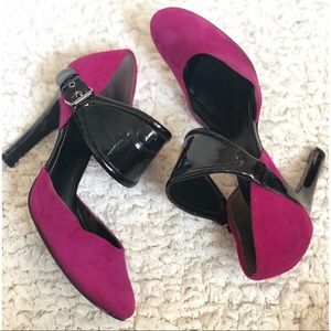 Nine West Fuschia Suede Round Toe Pump Size 6